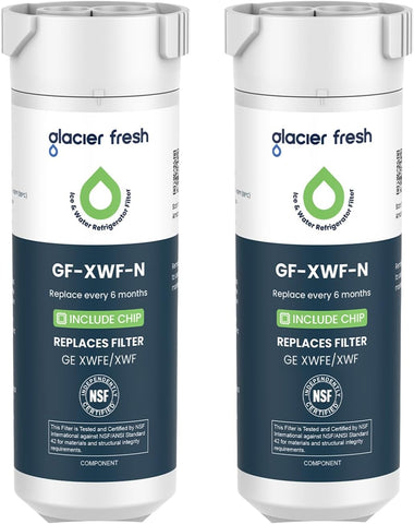 GLACIER FRESH XWFE (Built-in CHIP) Refrigerator Water Filter 2-Pack