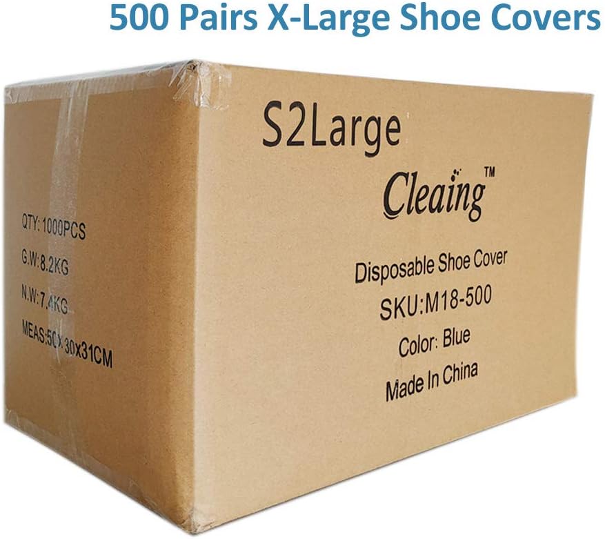 Disposable Shoe Covers, Non-Slip, 500 Pairs, Fits Men's 14