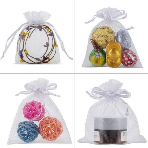 HRX Package 100pcs Organza Jewelry Bags 3x4 in Small Mesh Bags Drawstring