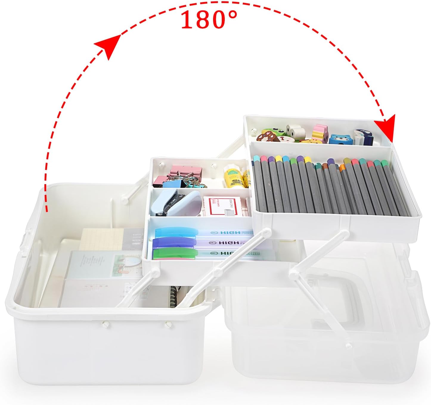 BTSKY 3-Layer Plastic Dividing Storage Box Craft Organizer and Storage