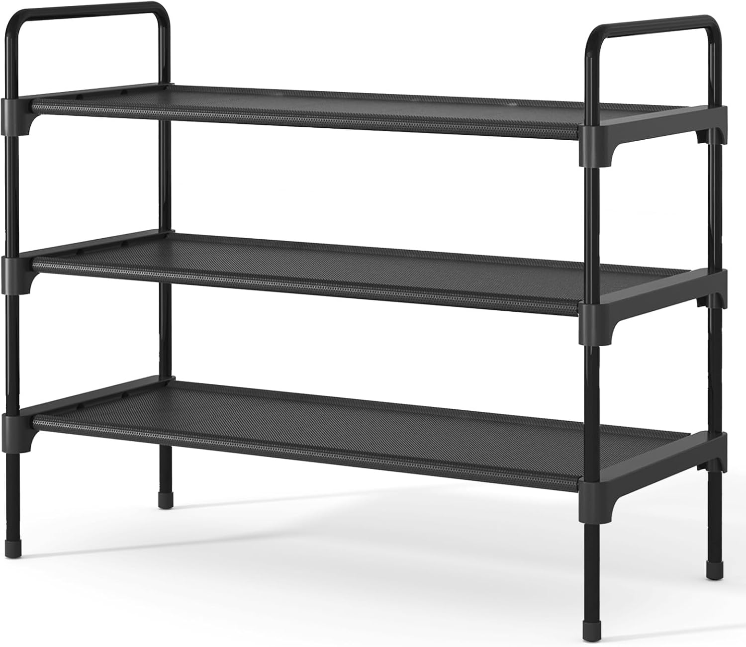 Kitsure Shoe Rack for Closet, Shoe Storage, 27.6" Wide - 3 Tiers, Black