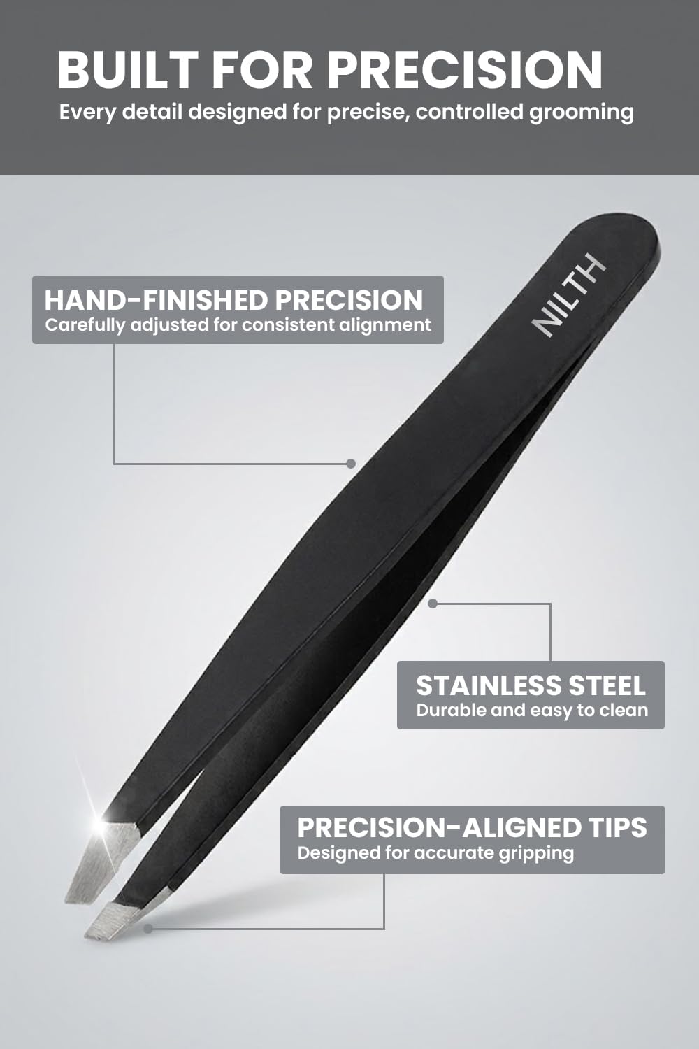 【0mm PRECISION ALIGNMENT】 Tweezers Women Men Eyebrows Ingrown Hair Removal