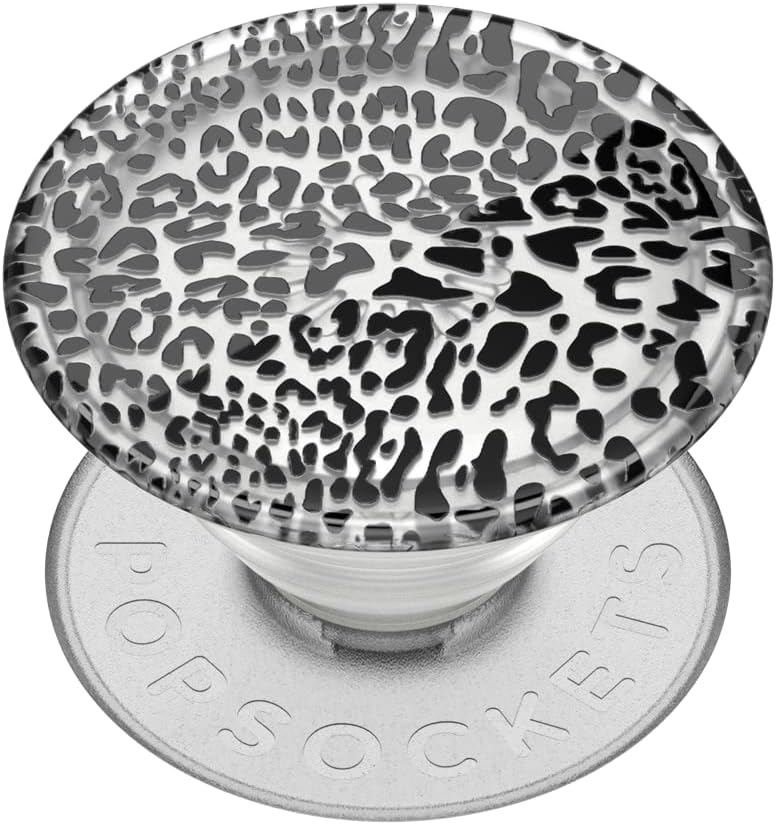 PopSockets Adhesive Phone Grip, Holder- Black Leopard
