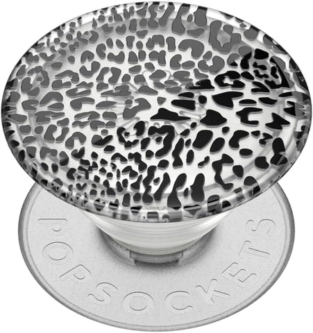 PopSockets Adhesive Phone Grip, Holder- Black Leopard