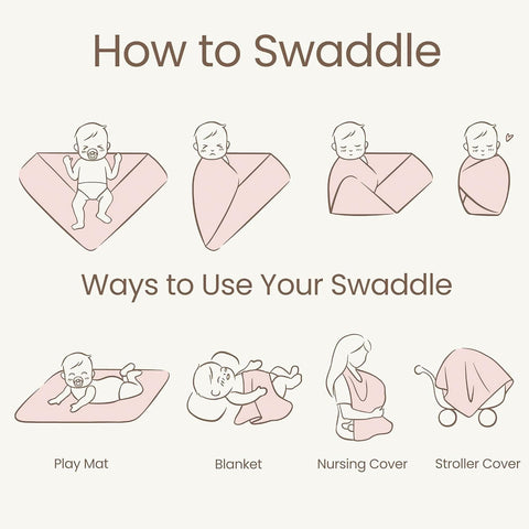 Konssy 100% Cotton Muslin Baby Blanket with Ruffle Trim for Girls, 43"x39"