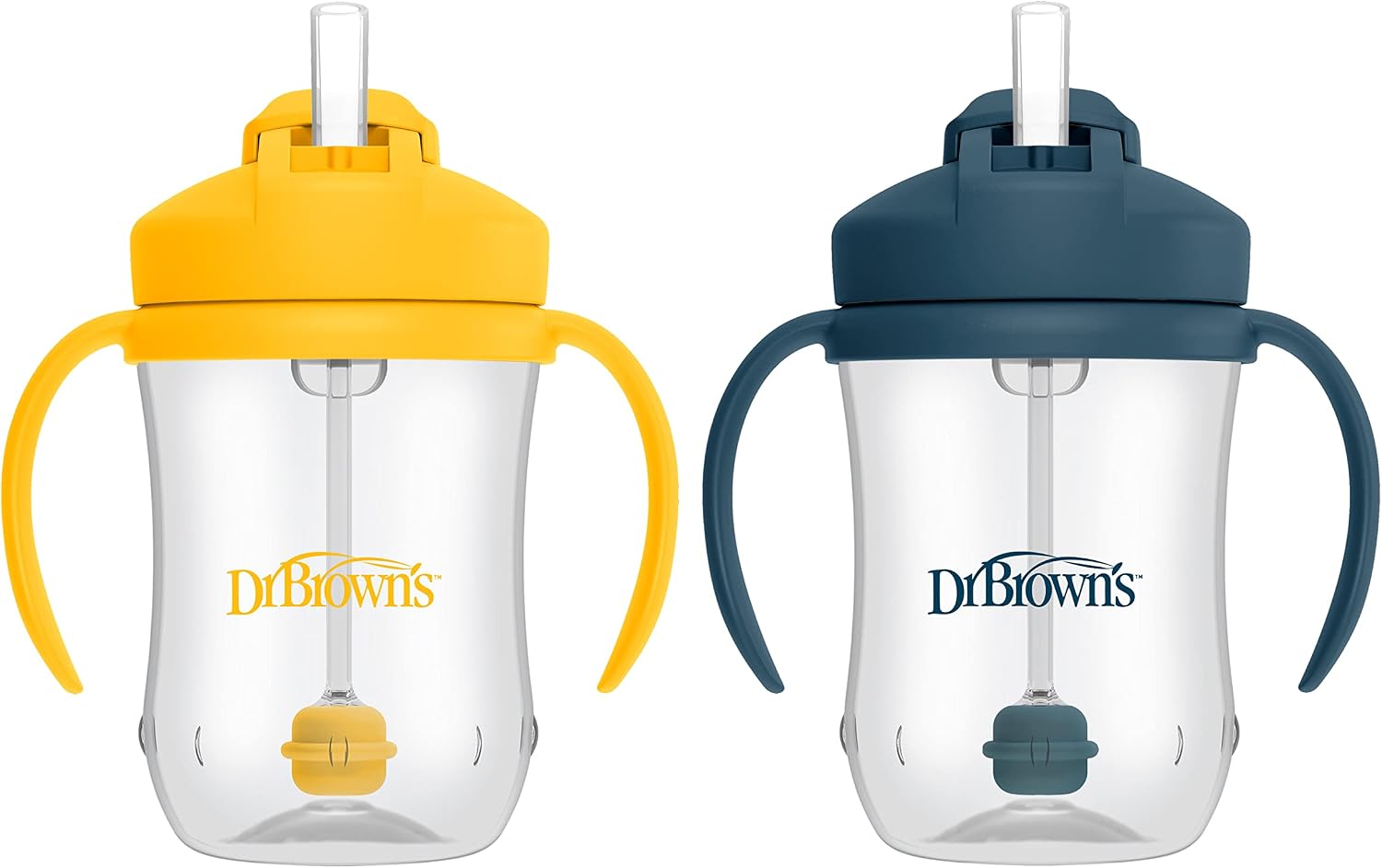 Dr. Brown's Milestones Baby's First Straw Cup, Training Cup with Weighted Straw, 9 oz/270 mL, BPA-free, 6m+, Coral, 12-Pack