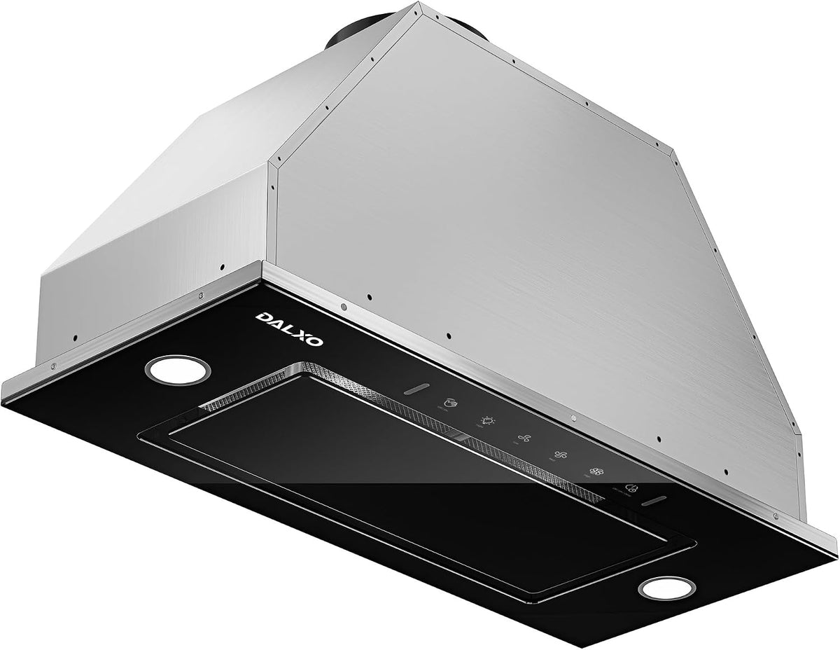 36" Range Hood Insert, 900 CFM Ducted/Ductless Black Range Hood