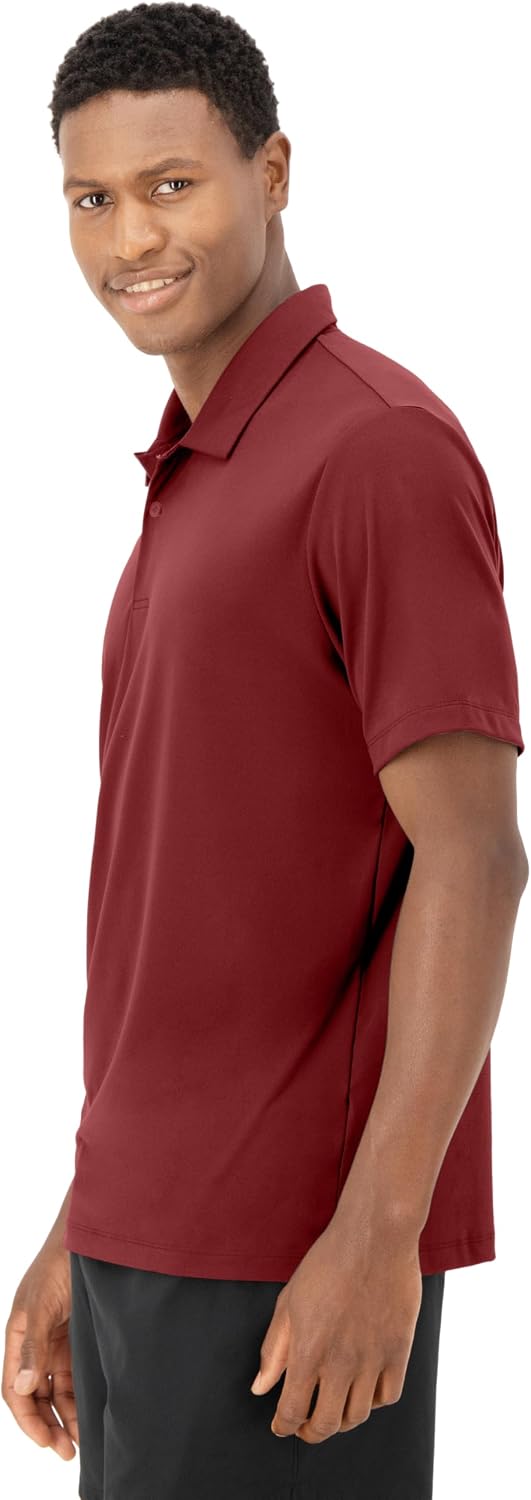 Hanes Men's Moves Performance Polo, Short Sleeve Polo Shirt for Men, Moisture-Wicking