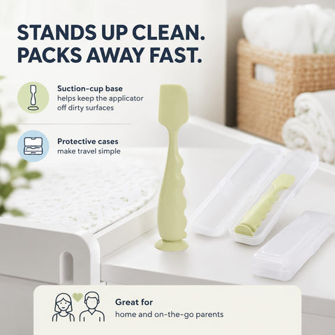 4 Pack Diaper Cream Spatula with 3 Case,Baby Butt Spatula Cream Applicator