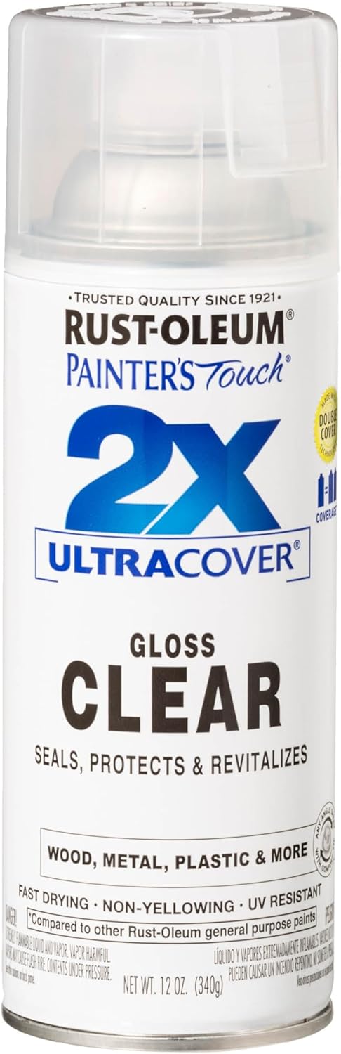 Rust-Oleum Painter's Touch 2X Ultra Cover Spray Paint, Gloss Clear