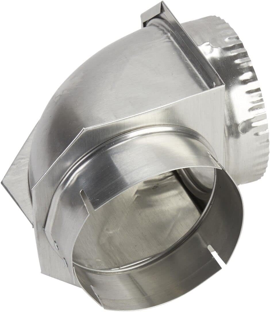 Whirlpool 4396006RW Genuine OEM Dryer Vent Elbow Connector, 90-Degree Close-Turn, 4-Inch Aluminum Space-Saver Accessory
