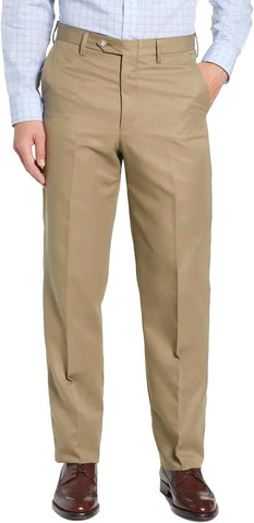 Men's Cozy Hidden Expandable Waist Dress Pants | Premium Stretch Texture Weave Work to Weekend Pants