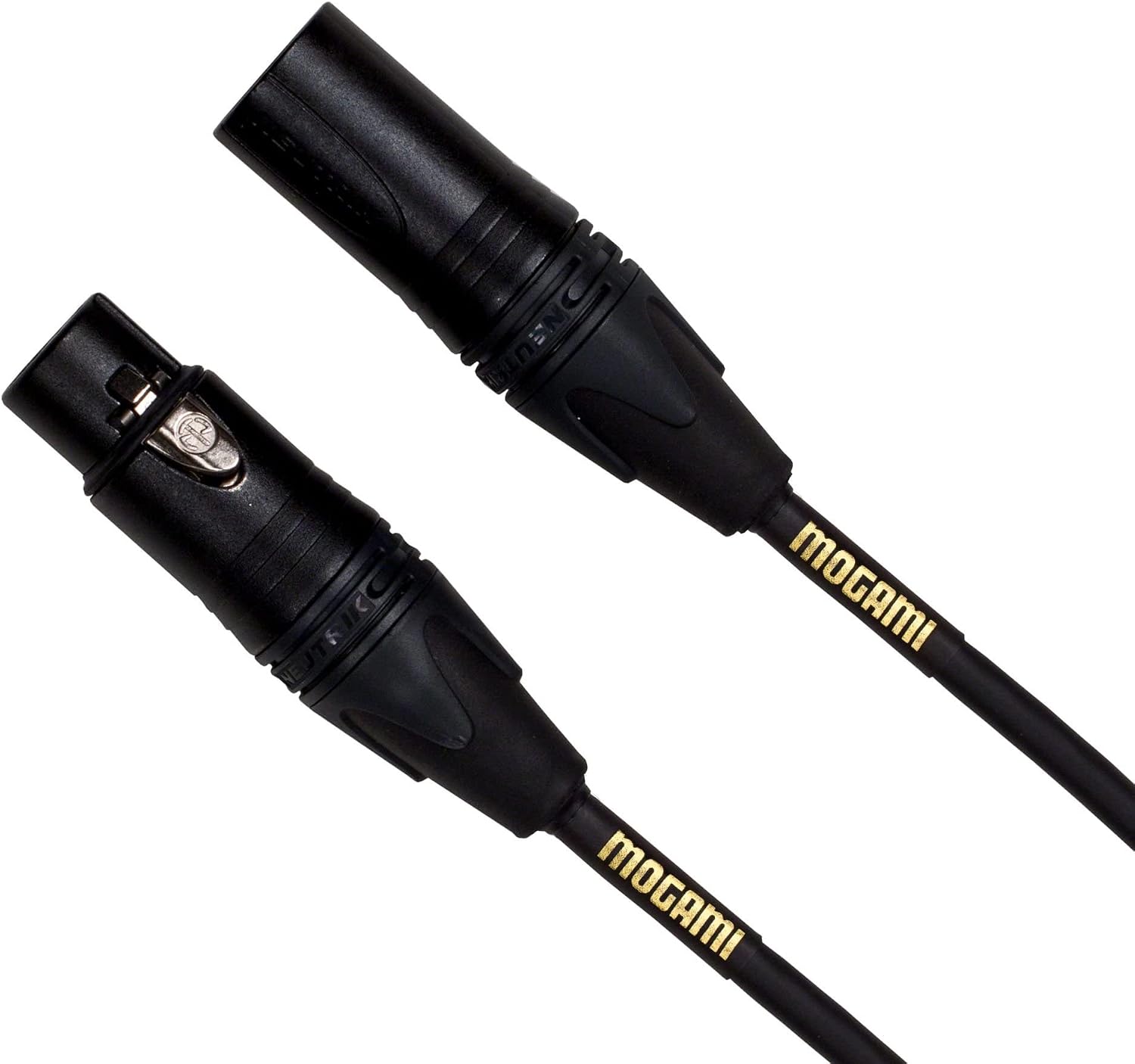 Mogami Gold Studio 02 XLR to XLR Quad Conductor Patch Cable 2 feet with Gold Contacts, XLRM-XLRF Connectors, Pro Audio Noise-Free