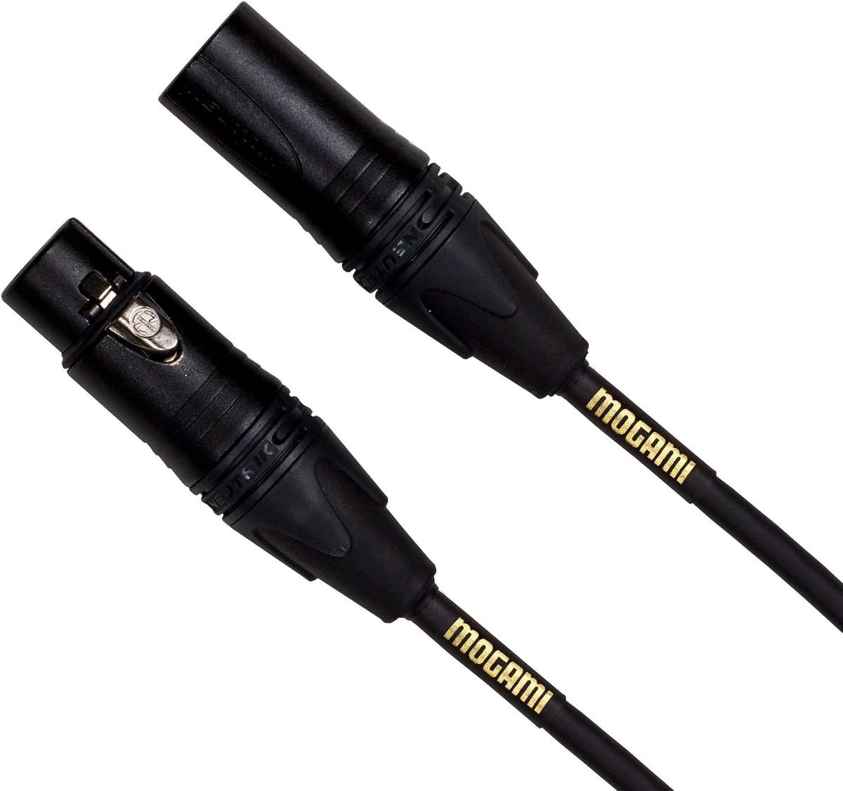 Mogami Gold Studio 02 XLR to XLR Quad Conductor Patch Cable 2 feet with Gold Contacts, XLRM-XLRF Connectors, Pro Audio Noise-Free