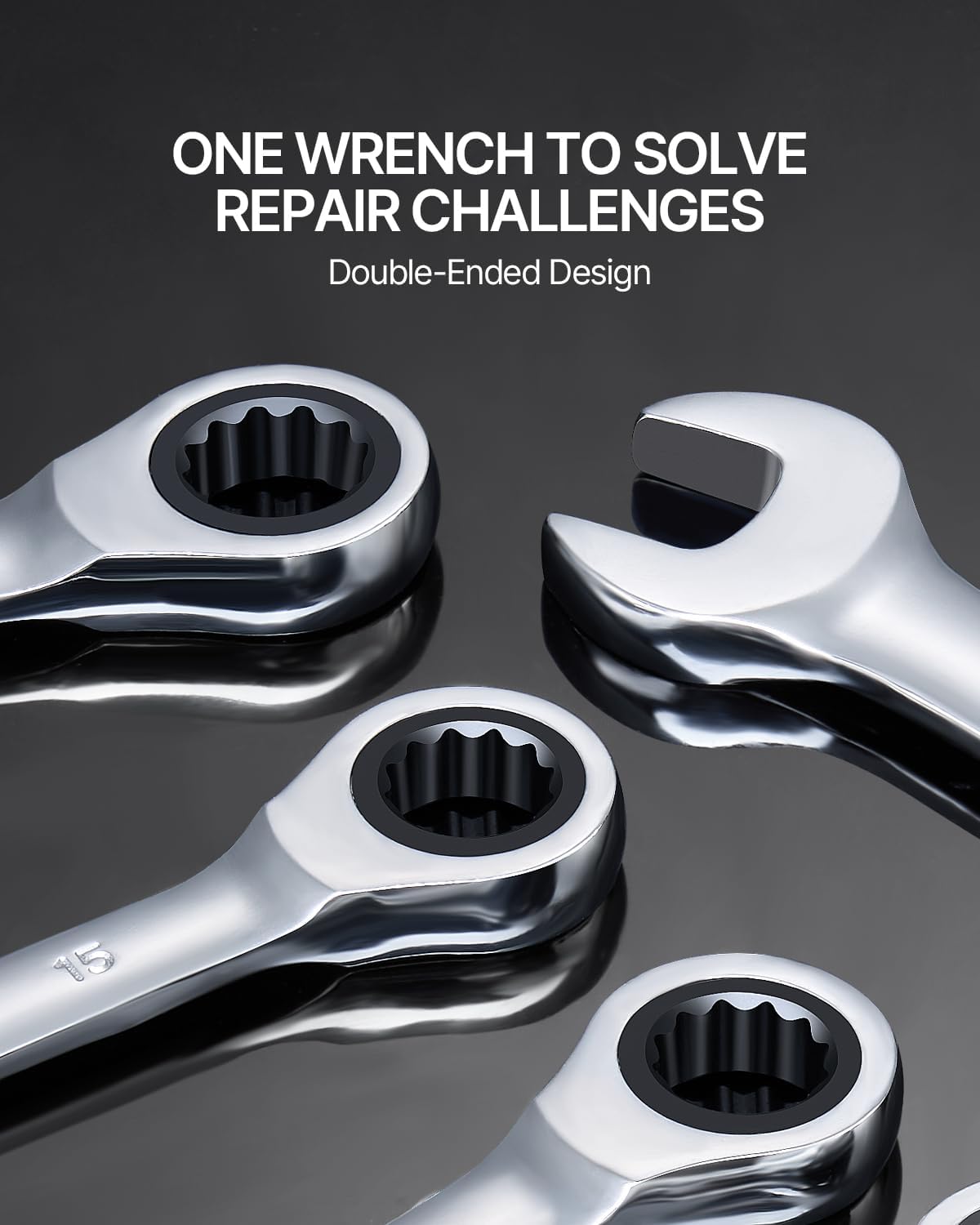 VEVOR Ratcheting Wrench Set, 30-Piece Combination Wrench Set, 72 Teeth