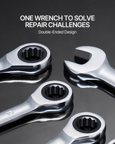 VEVOR Ratcheting Wrench Set, 30-Piece Combination Wrench Set, 72 Teeth