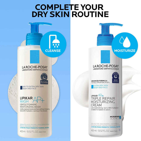 La Roche-Posay Lipikar AP+ Triple Repair Moisturizing Cream, Face & Body Lotion For Dry Skin, Shea Butter & Niacinamide Moisturizer, Gentle Face & Body Cream For Dry, Rough & Sensitive Skin