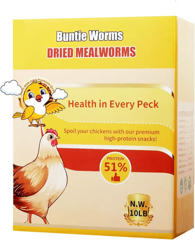 BUNTIE WORMS 10LB Dried Mealworms for Wild Birds and Chicken