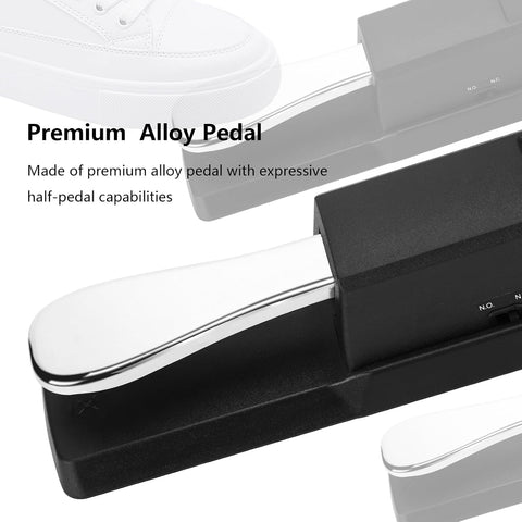 Sustain Pedal, Sustain Pedal for Keyboard Universal, Premium Piano Pedal for Keyboard with Polarity Switch for MIDI Keyboards, Digital Pianos, Yamaha, Casio and More, 1/4'' Input Plug by RNSXYAT