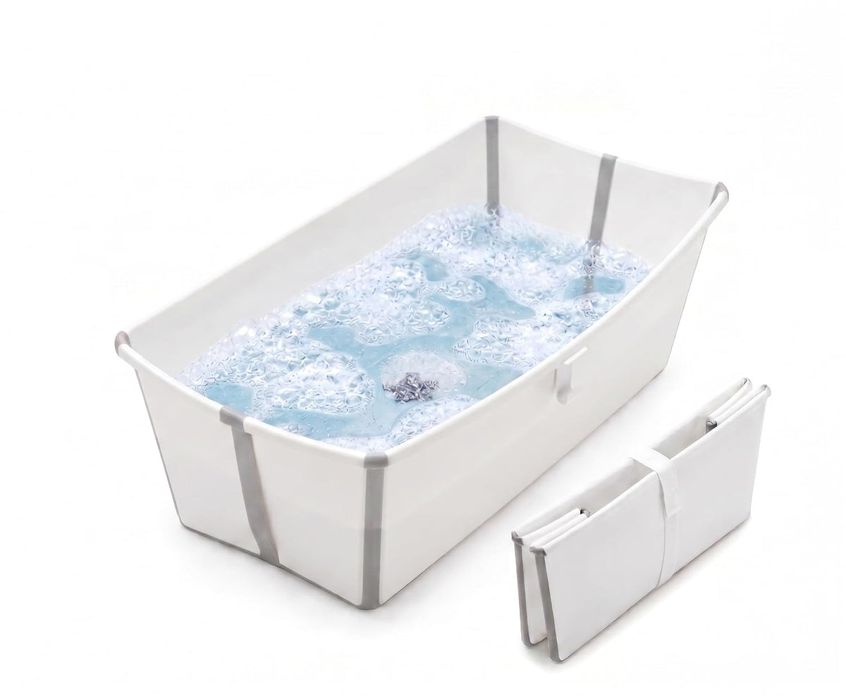 Stokke Flexi Bath X-Large Baby Bathtub - 31.5 x 15.7 x 9.4 in, White Grey