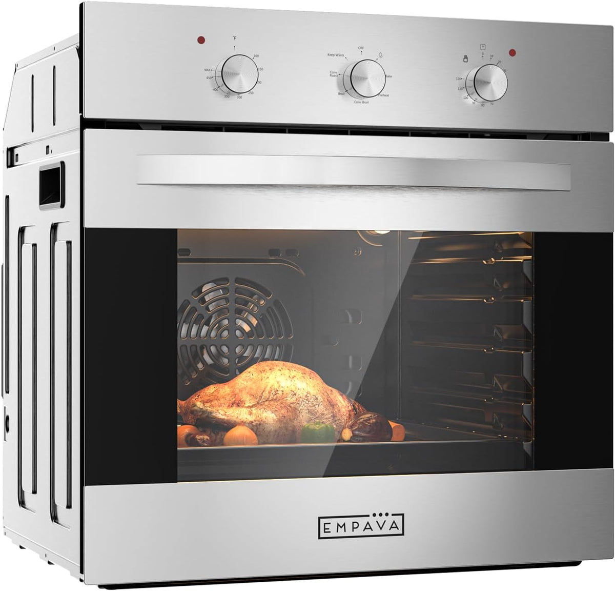 Empava 24 inch Electric Single Wall Oven 6 Cooking Funcitons