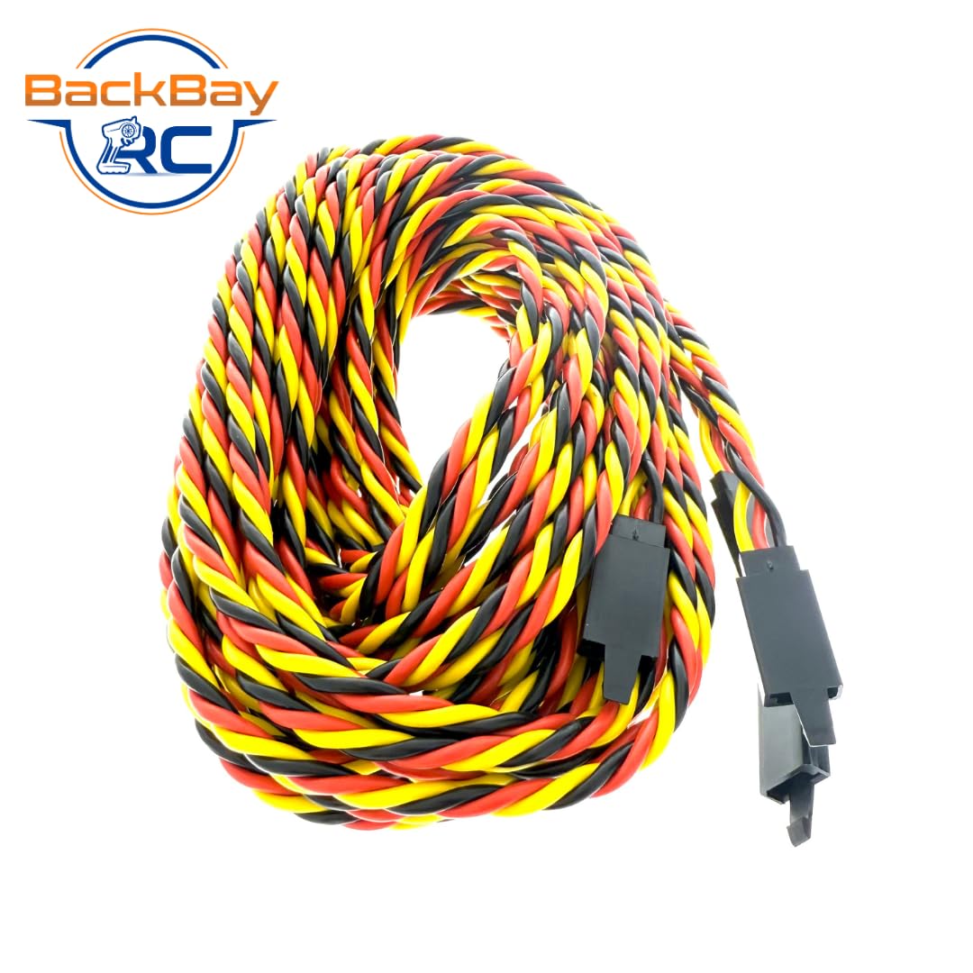 BackBayRC - 72in 20awg Male/Female w/Clip Universal Servo Extension - 5 Pack