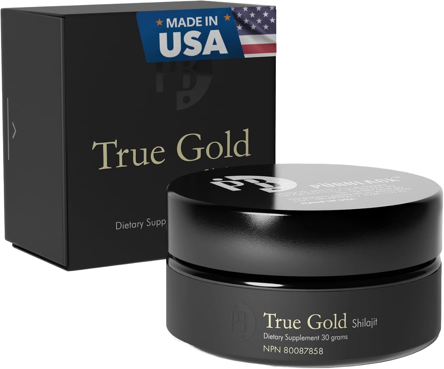 Purblack Pure Shilajit Resin, 85+ Trace Minerals, 60 Servings