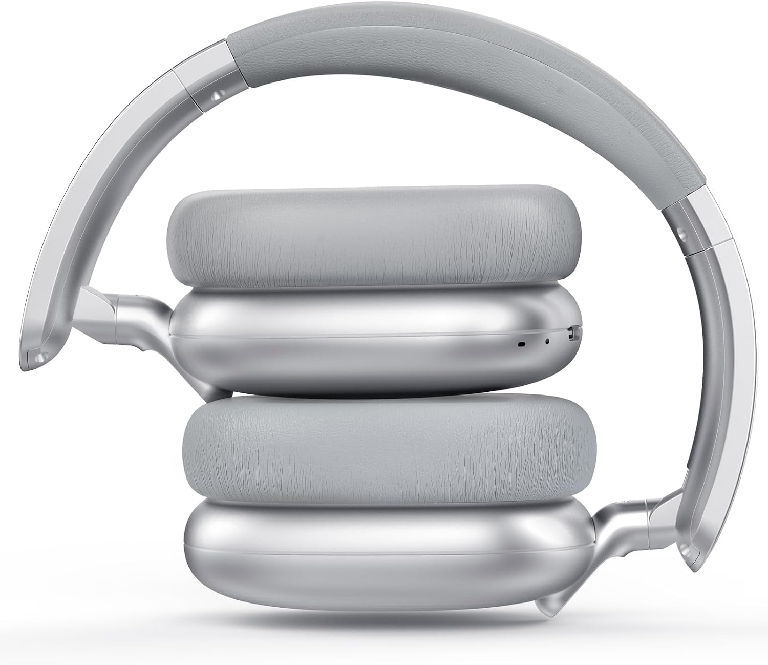 C6 Active Noise Cancelling Headphones, Wireless Over Ear Bluetooth Headphones, 60H Playtime, Lightweight Folding Comfort Fit Ear Cups Headset with Mic for iPad/Travel/PC/Home Silver