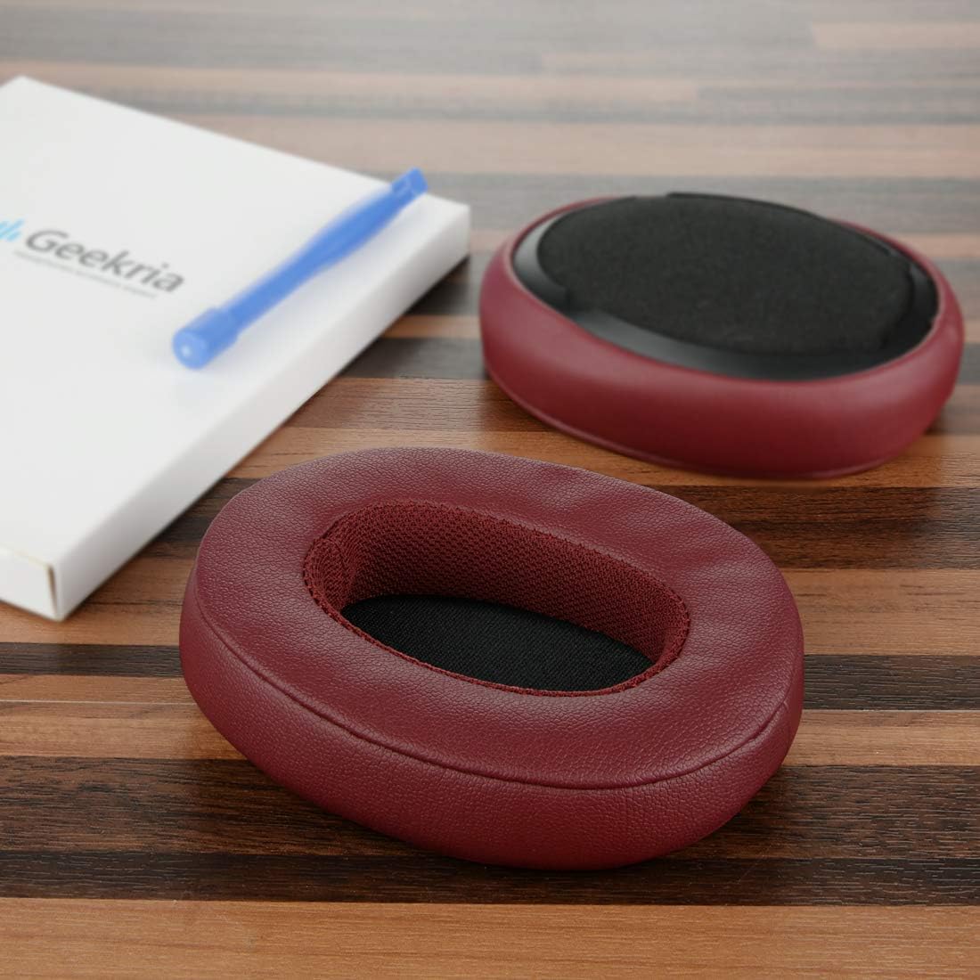 Geekria Replacement Ear Pads for Skullcandy Crusher Wireless/Crusher EVO/Crusher ANC, Hesh 3/ Hesh EVO/Hesh ANC, Venue ANC Headphones, Repair Parts with Video Guide (Deep Red)