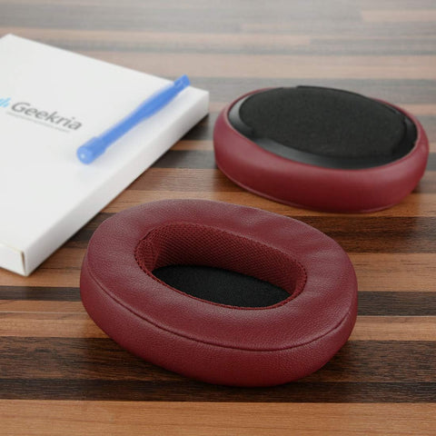 Geekria Replacement Ear Pads for Skullcandy Crusher Wireless/Crusher EVO/Crusher ANC, Hesh 3/ Hesh EVO/Hesh ANC, Venue ANC Headphones, Repair Parts with Video Guide (Deep Red)