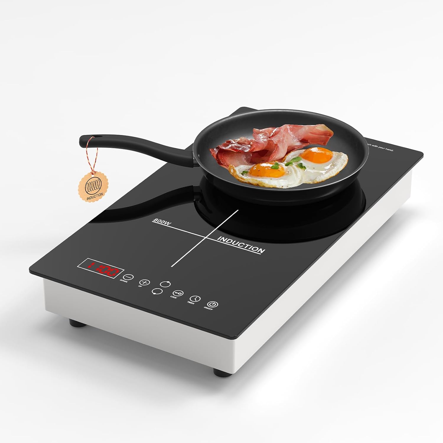 1900W 2 Burner Induction Cooktop Portable Built-in