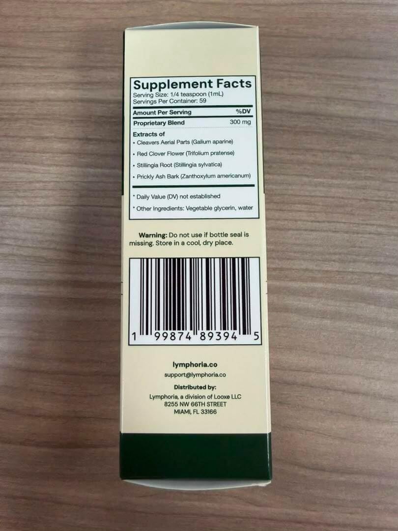 Lymphatic Drainage Drops for Bloat Relief & De-Puff – Cleavers, Red Clover, Stillingia Root & Prickly Ash Bark – Lymph Node Detox Cleanse, Fluid Retention – Alcohol-Free, Vegan, 2 Fl Oz
