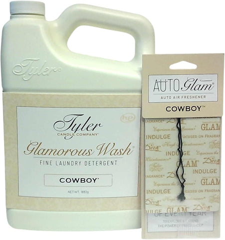 Tyler Candle Company, Laundry Wash, Cowboy fragrance, 16 Fl oz w/Cowboy Autoglam