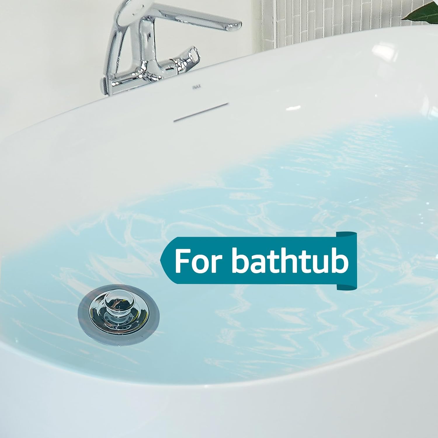 Universal Bathtub Drain Stopper, Sink & Tub Stopper, Bathroom Drain Plug