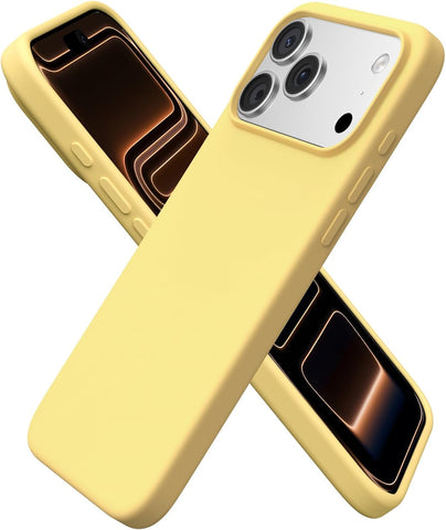 ORNARTO for iPhone 17 Pro Max Case, Liquid Silicone, Buttercream Yellow
