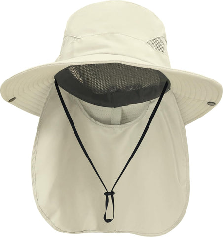 NPQQUAN Sun Hats for Men Women with Neck Flap UPF 50+ UV Protection
