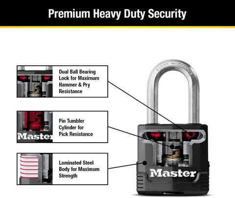 Master Lock Magnum Outdoor Padlock, Heavy Duty Keyed Lock M115XDLF