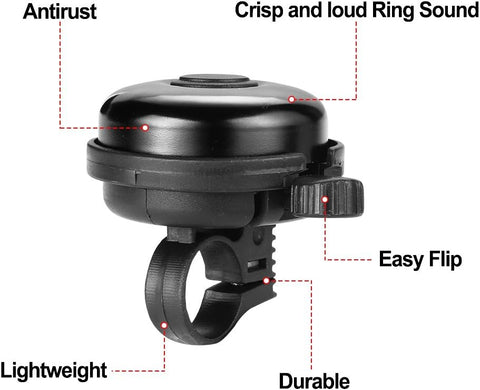 Accmor Classic Bike Bell, Aluminum Bicycle Bell, Loud Crisp Sound Bike Bell Adults Kids