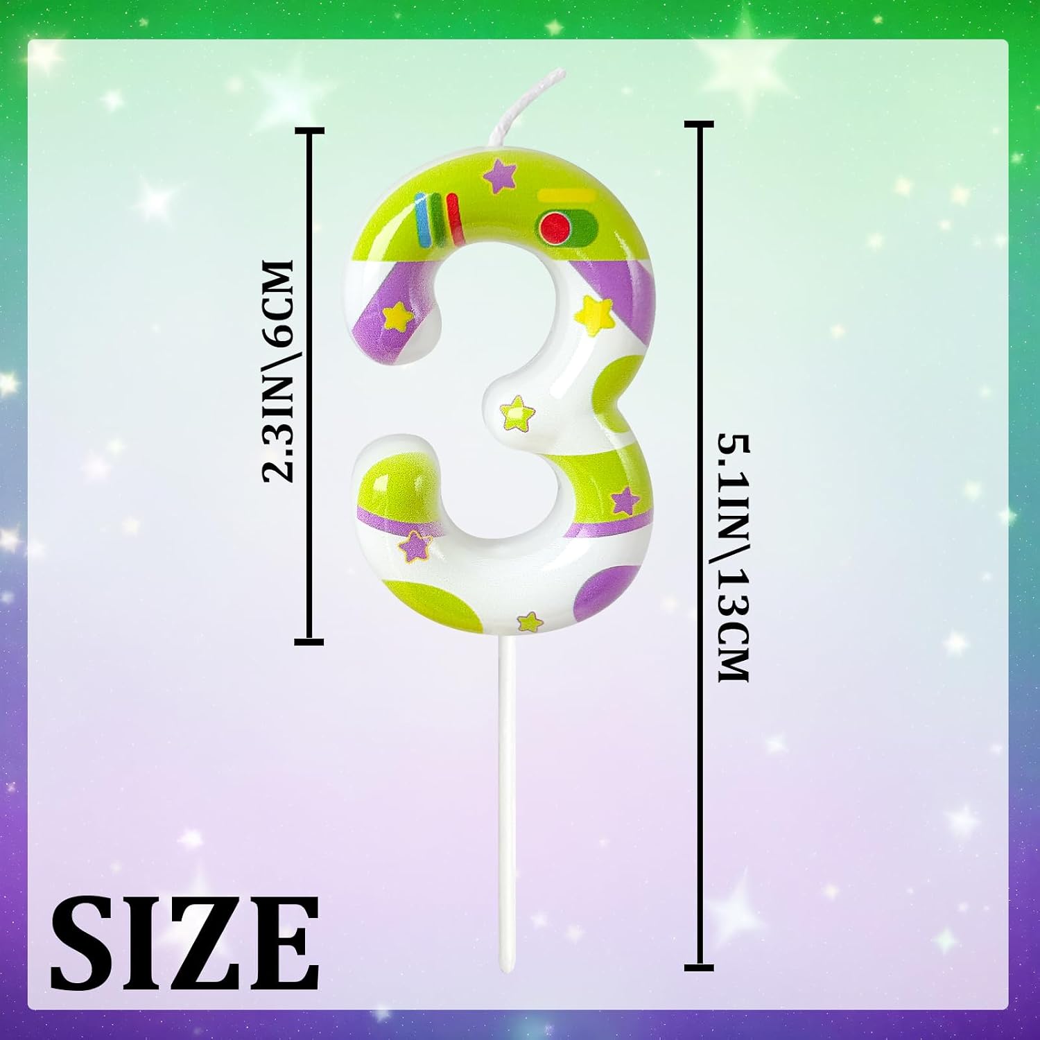 Cartoon Story Birthday Number Candles, Number 3 Candle,Cartoon Cake Decorations, Birthday Decoration Supplies, Suitable for Boys and Girls Party Celebrations (3)