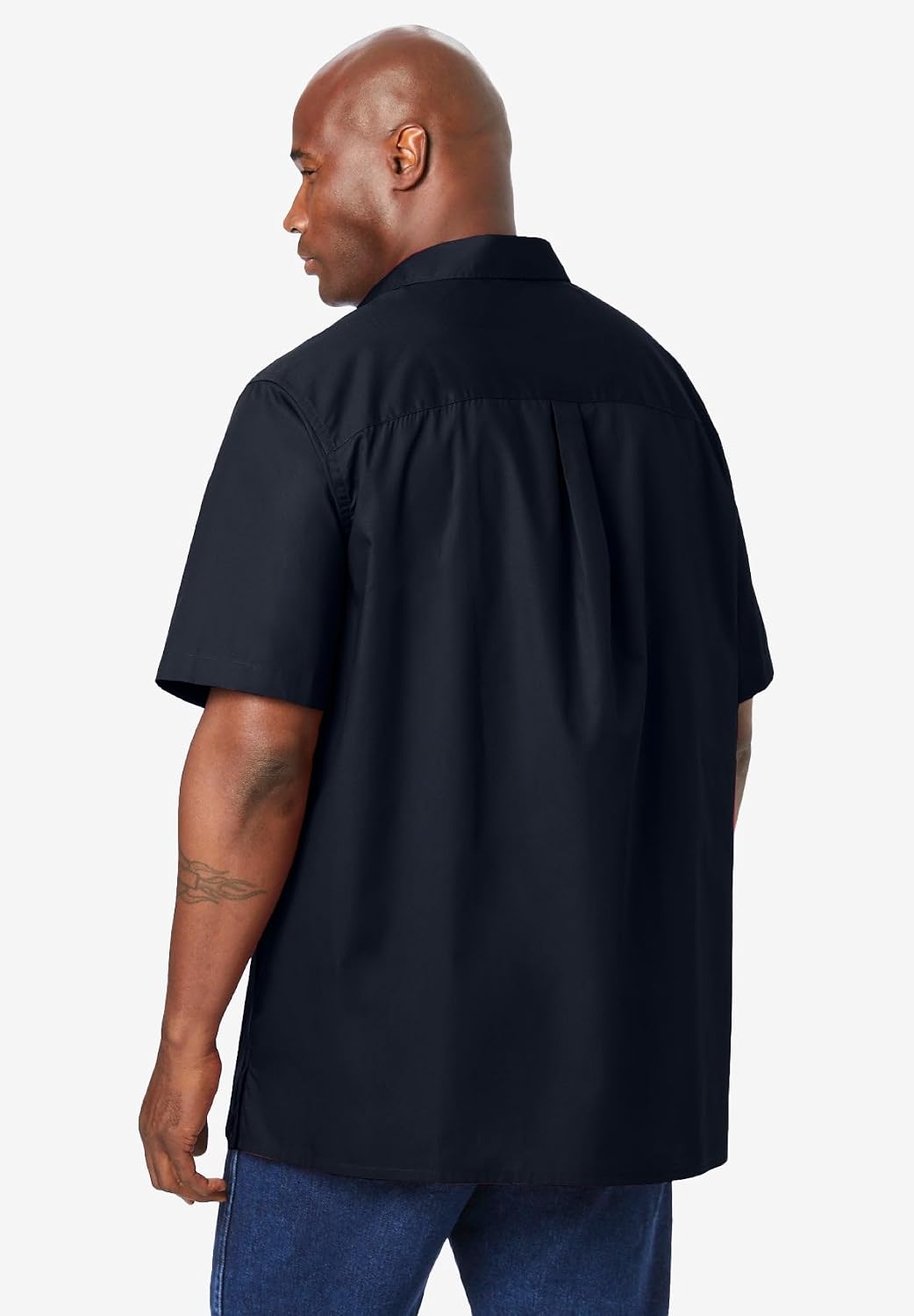 KingSize Solid Wrinkle-Resistant Short Sleeve Button Down