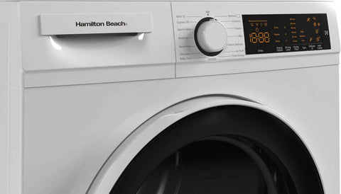 Hamilton Beach Electric Fullsize Ventless Laundry Clothes Dryer, 4 cu. ft. Capacity, with Stainless Steel Tub, Easy Control, 4 Automatic Drying Modes, Apartments, Houses, 24-Inch Width, White