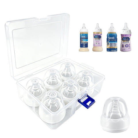 Replacement Nipples Compatible with Similac & Enfamil Ready-to-Feed Baby Bottles, Soft Silicone Baby Bottle Nipples, Medium Flow, Reusable, BPA Free, Dishwasher Safe, 6 Pack