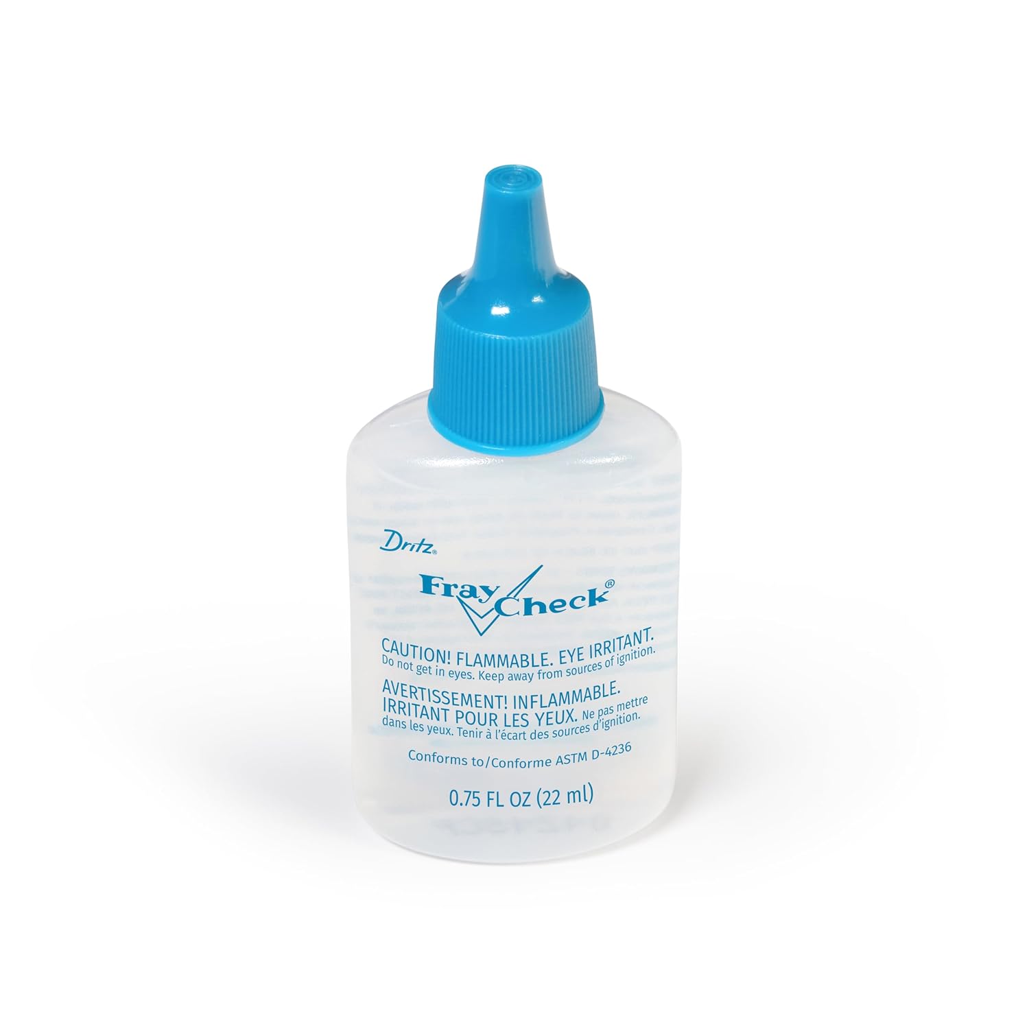 Dritz Fray Check Liquid Seam Sealant – Permanent Clear Fabric Edge Protector to Prevent Fraying and Secure Thread Ends – 0.75 oz