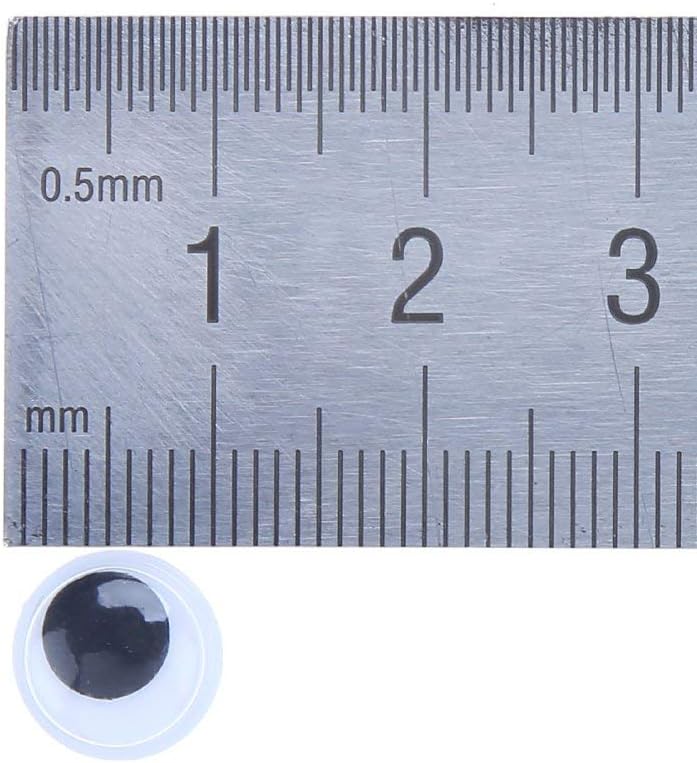 DECORA 1000 Pieces 10mm Round Wiggle Googly Toy Eyes with Self-Adhesive for Crafts and Scrapbooking