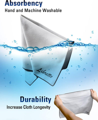Libretto Microfiber Polish Cloth for Musical Instrument, 3 Sizes in 1 Pack, Guitar and Bass Cleaning Product, Gray, Lint-Free, Super Soft, Gift, for Piano, Violin, Ukulele, Trumpet, Saxophone, Laptop.