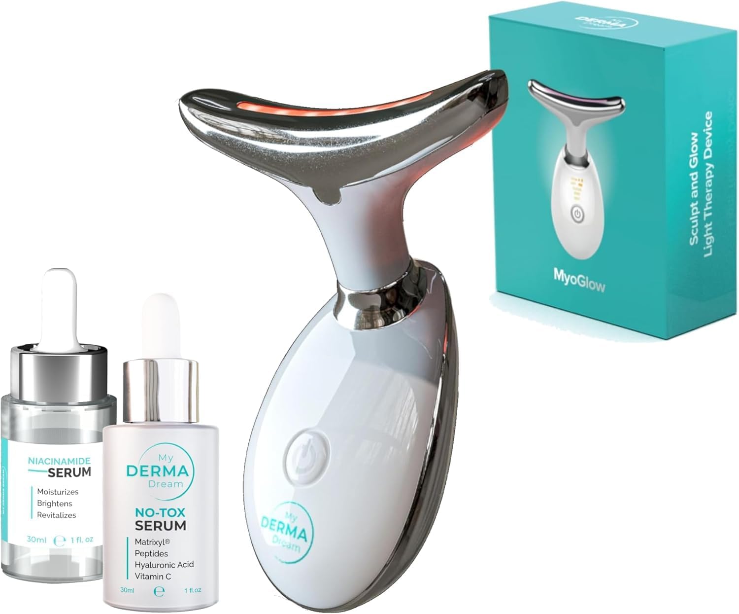 MyoGlow Arm Lifting Device, NoTox Peptide + 5% Niacinamide Serum Set