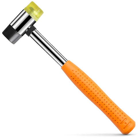 Small Orange Rubber Mallet Hammer 25mm, Double Faced Non Marring Head