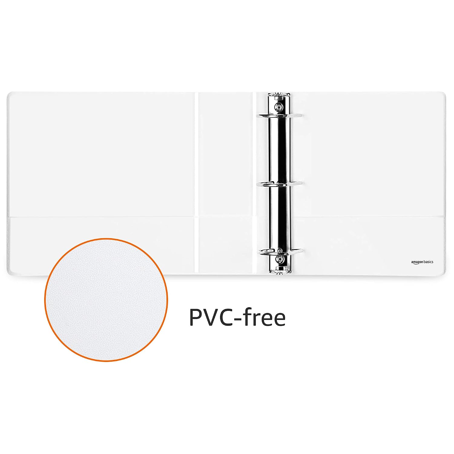 Amazon Basics 3 Ring Binders, 3 Inch D-Ring Organizer for School, Home Office, Paper Storage, White, 2 Pack