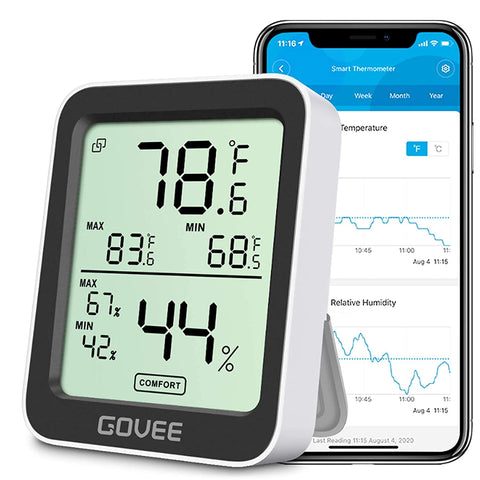Govee Indoor Hygrometer Thermometer H5075 with Bluetooth App Control