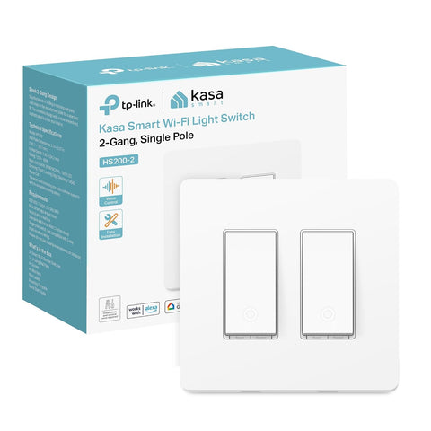 Kasa Smart Switch 2-Gang, HS200-2, Single Pole, Need Neutral Wire